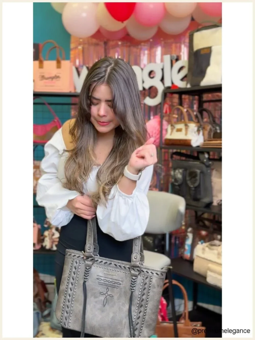 Western Tote Bag with Wallet Vegan Leather Studded Shoulder Handbag